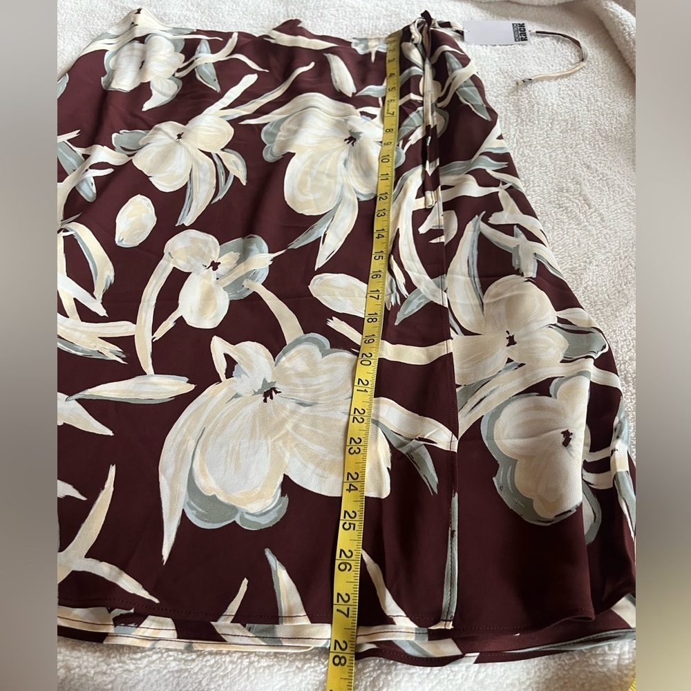 Nordstrom Rack Floral Midi Wrap Skirt in Burgundy & Cream Women’s Size XL - Picture 14 of 16